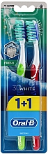 Düfte, Parfümerie und Kosmetik Zahnbürsten mittel 3D White Fresh hellgrün, rot 2 St. - Oral-B 3D White Fresh 40 Medium 1+1