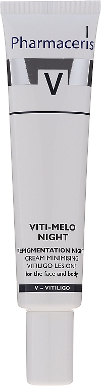 Ausgleichende Repigmentierungscreme für die Nacht zur Minimierung von Vitiligo-Läsionen für Gesicht und Körper - Pharmaceris V Vito-Melo Night Cream — Bild N2