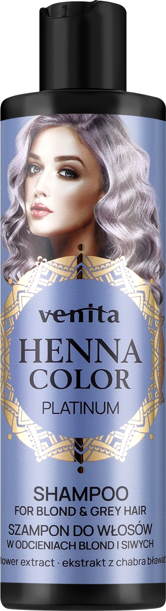 Shampoo für blondes und graues Haar mit Kornblumenextrakt - Venita Henna Color Shampoo Platinum — Bild 300 ml
