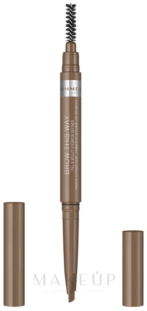 Augenbrauenstift - Rimmel Brow This Way 2-in-1 Filler & Fixer — Bild 01 - Blonde