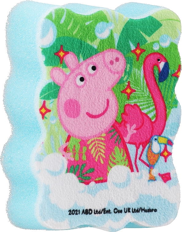 Badeschwamm für Kinder Peppa Pig Peppa und Flamingo blau - Suavipiel — Bild N1