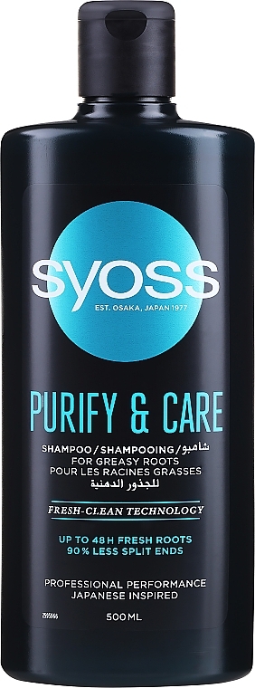Shampoo für fettigen Ansatz und trockene Spitzen - Syoss Pure&Care Roots And Tips Shampoo