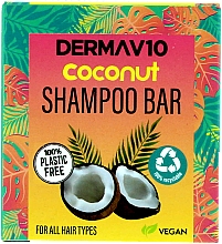 Düfte, Parfümerie und Kosmetik Nährendes und feuchtigkeitsspendendes festes Shampoo mit Kokosnussöl - Derma V10 Shampoo Bar Coconut