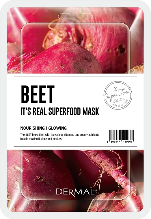 Nährende Tuchmaske für das Gesicht mit Rote Bete Extrakt - Dermal It's Real Superfood Beat Mask — Bild N1