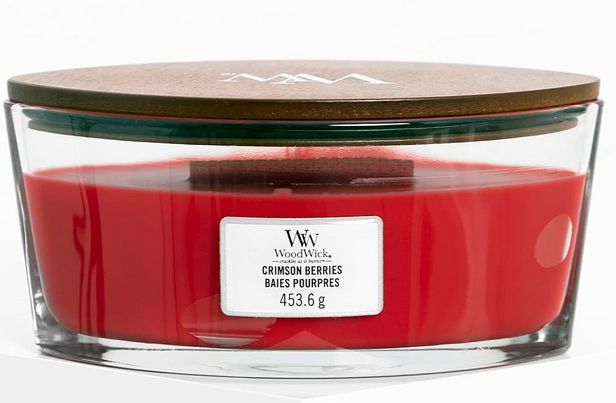 Duftkerze im Glas - WoodWick Ellipse Scented Candle Crimson Berries — Bild N1