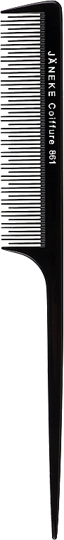 Dünner Stielkamm mit spärlichen Zinken 21 cm schwarz - Janeke Professional Wide-Teeth Tail Comb — Bild N1