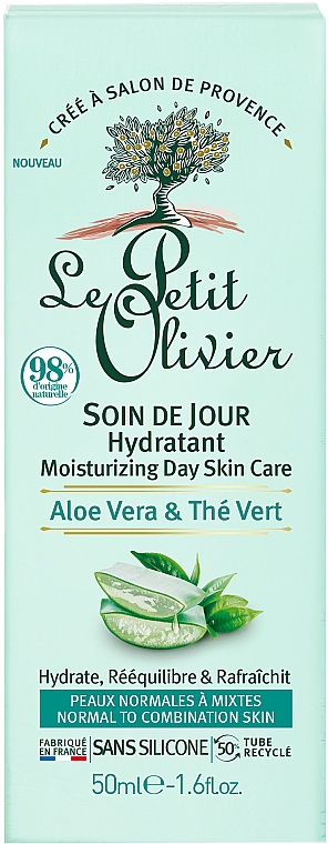 Tagescreme mit Aloe Vera - Le Petit Olivier Moisturizing Day Care Aloe Vera & Green Tea — Bild N3