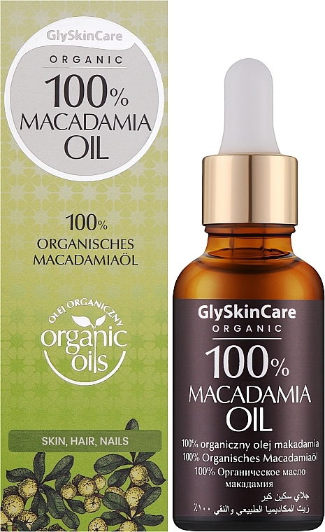 Pflegendes Bio Macadamiaöl für Körper, Haar und Nägel - GlySkinCare Macadamia Oil 100% — Bild N2