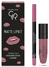 Düfte, Parfümerie und Kosmetik Golden Rose Matte LipKit Blush Pink (Lippenstift 5.5 ml + Lippenkonturenstift 1.4g) - Lippenpflegeset