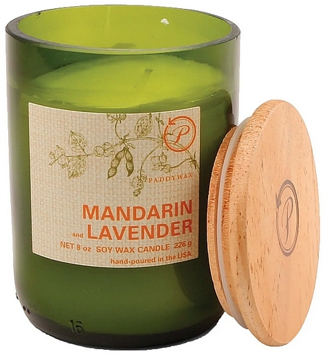 Duftkerze Mandarine und Lavendel - Paddywax Eco Green Recycled Glass Candle Mandarin + Lavender — Bild N1