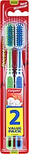 Zahnbürste mittel Double Action blau, grün 2 St. - Colgate Double Action Medium Toothbrushes — Bild N1