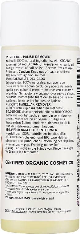 Sanfter natürlicher Nagellackentferner mit Bio Orangenschalen- und Lavendelöl - Benecos Natural Nail Polish Remover — Bild N2