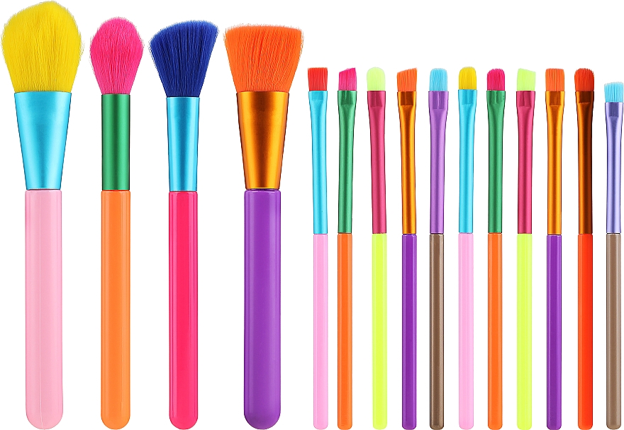 Make-up-Pinsel-Set 15-tlg. mehrfarbig - Lewer Brushes Multicolored — Bild N1