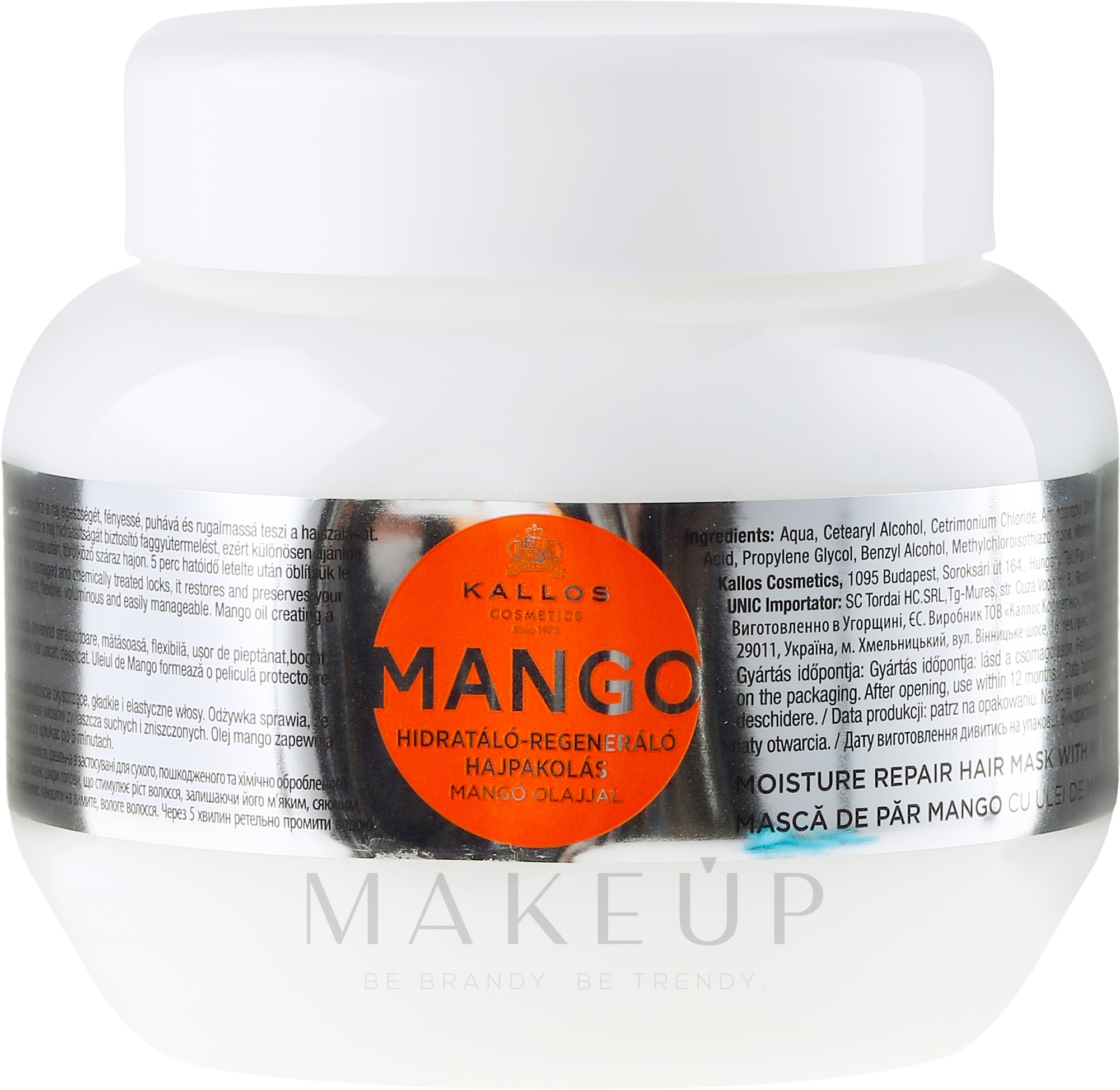 Feuchtigkeitsspendende und regenerierende Haarmaske mit Mango - Kallos Cosmetics Mango — Foto 275 ml