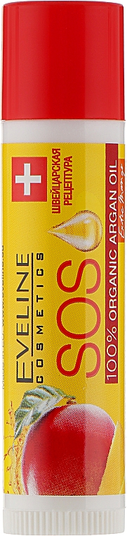 Vitalisierender Lippenbalsam Exotic Mango - Eveline Cosmetics Argan Oil Sos Exotic Mango — Bild N1