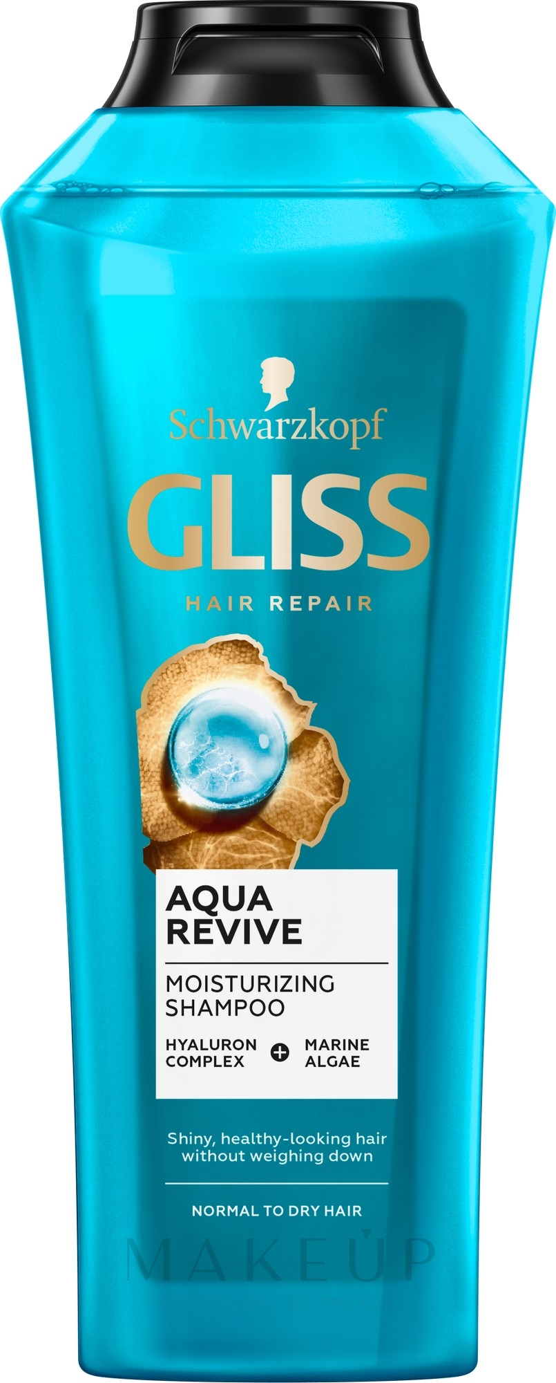 Shampoo mit Hyaluron-Komplex und Meeresalgen für normales bis trockenes Haar - Gliss Aqua Revive Moisturizing Shampoo — Bild 400 ml