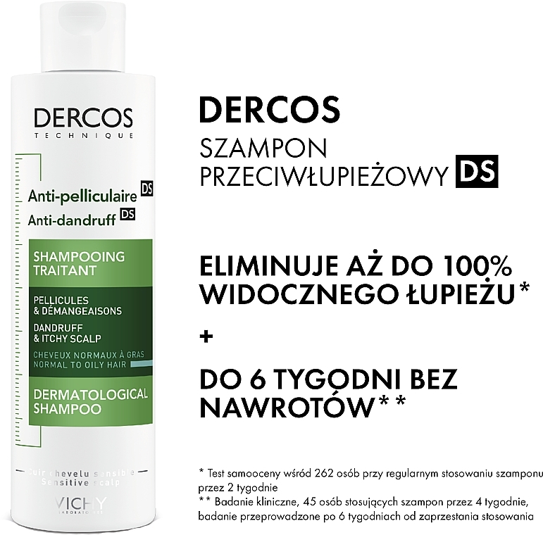 Vichy Dercos Anti-Pelliculaire Anti-Dandruff Shampooing - Shampoo gegen Schuppen für normales bis fettiges Haar — Foto N2