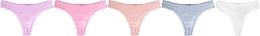 Tanga-Höschen 5 Paare grau, hellgrün, lila, rosa, orange - Moraj — Bild N2