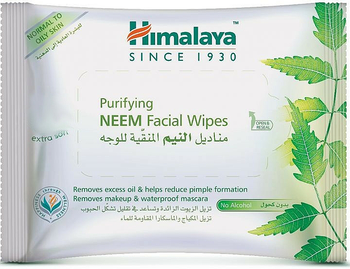 Reinigende Feuchttücher zum Abschminken für normale bis fettige Haut - Himalaya Purifying Neem Facial Wipes — Bild N1