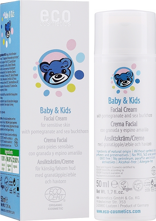 Kindergesichtscreme für sensible Haut mit Granatapfel und Sanddorn - Eco Cosmetics Baby&Kids Face Cream — Foto N2