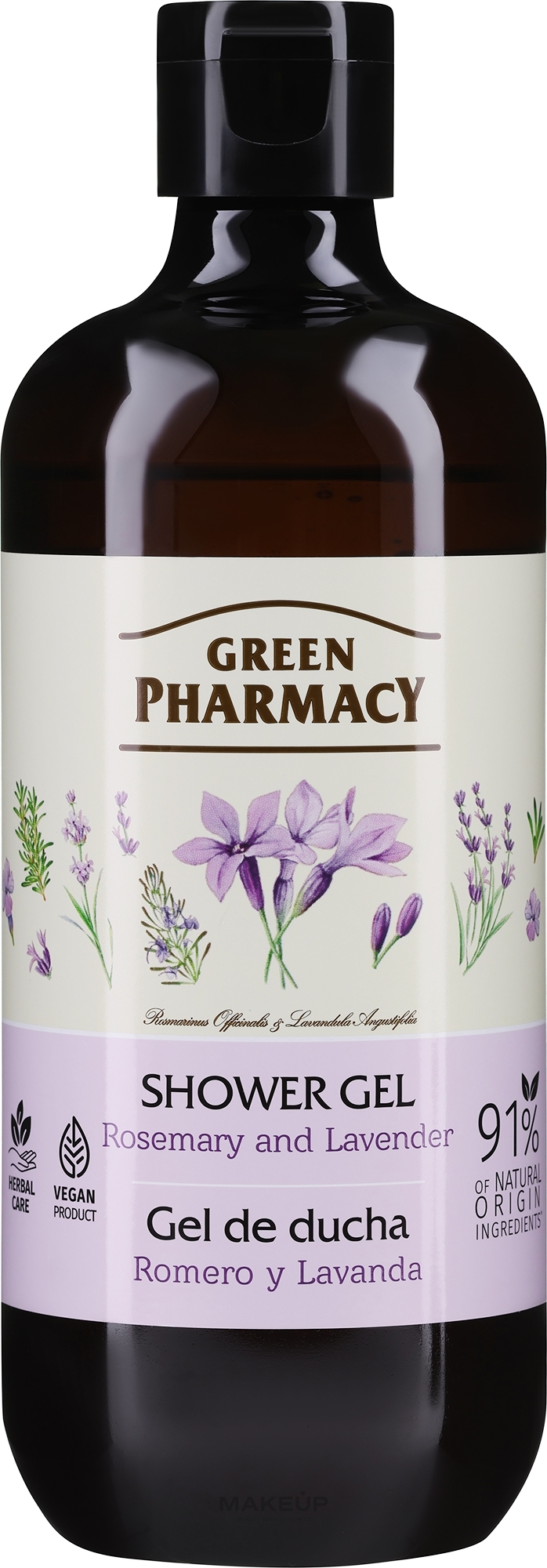 Duschgel mit Rosmarin und Lavendel - Green Pharmacy — Foto 500 ml