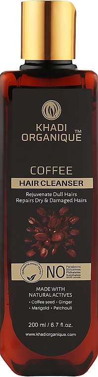 Natürliches ayurvedisches Kaffeeshampoo gegen Haarausfall und zum Haarwachstum, ohne Sulfate - Khadi Organique Coffee Hair Cleanser — Bild N1