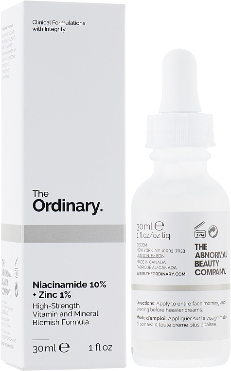 Gesichtsserum mit 10% Niacinamid und 1% Zink - The Ordinary Niacinamide 10% + Zinc PCA 1%