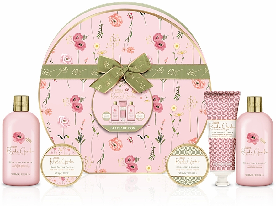 Set 5 St. - Baylis & Harding Royale Garden Rose, Poppy & Vanilla Luxury Hat Box Gift Set — Bild N1