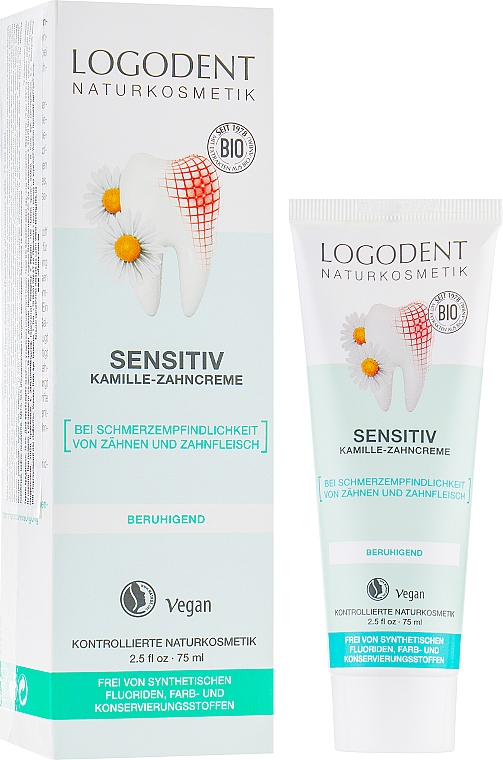 Bio-Zahnpasta für empfindliche Zähne - Logona Logodent Sensitiv Toothpaste — Bild N1