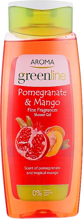 Duschgel Granatapfel und Mango - Aroma Greenline Shower Gel "Pomegranate & Mango" — Bild N1