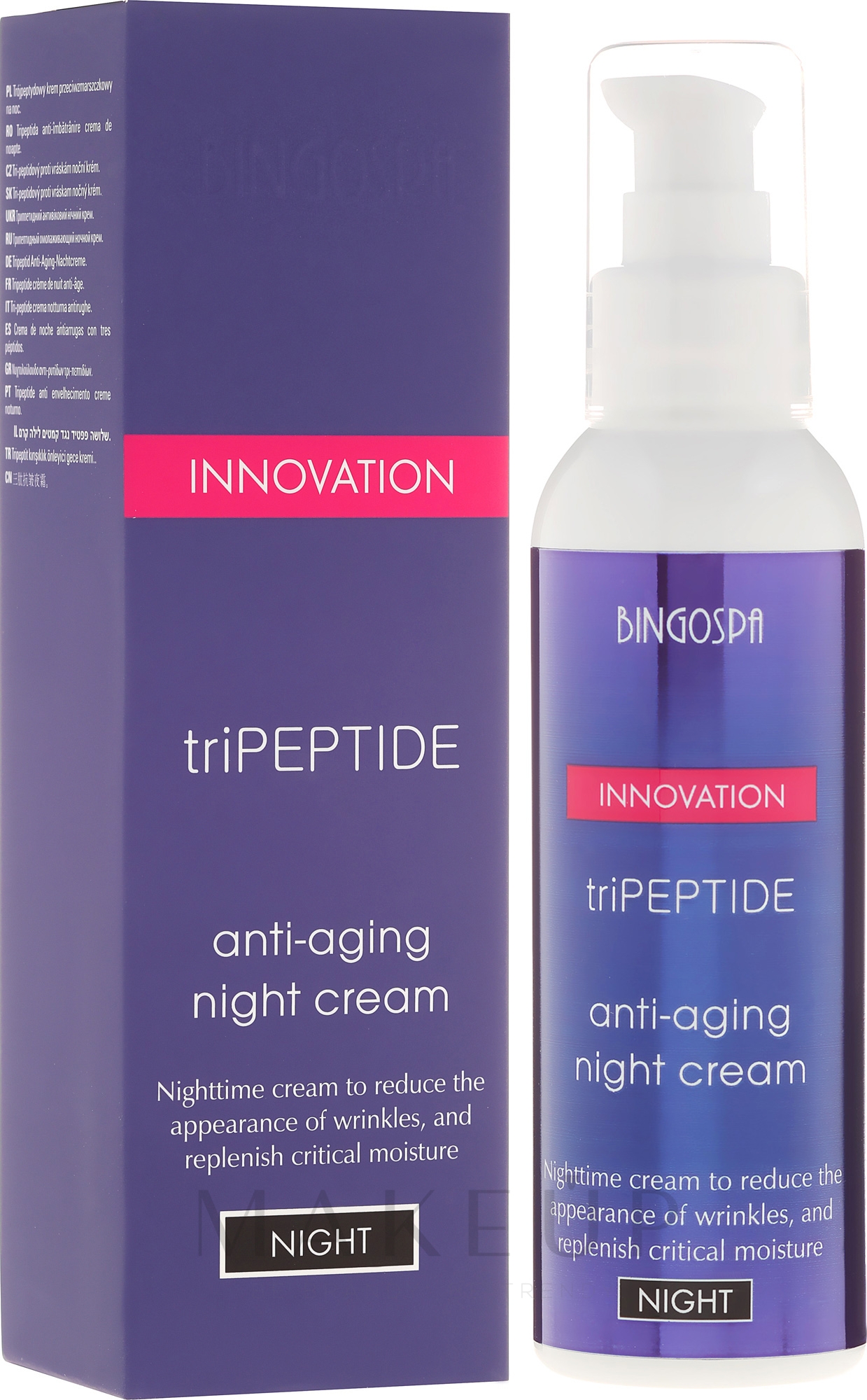 Anti-Aging Nachtcreme mit Tripeptide - BingoSpa Innovation TriPeptide Anti-Aging Night Cream — Bild 135 g