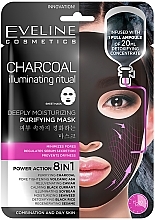 Tiefenreinigende Gesichtsmaske 8 in 1 - Eveline Cosmetics Charcoal Illuminating Ritual Deeply Moisturizing Purifying Mask — Bild N1