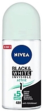 Düfte, Parfümerie und Kosmetik Deo Roll-on Antitranspirant - Nivea Black & White Invisible Active Deodorant Roll On