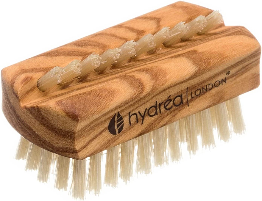 Reisebürste für Hände und Nägel aus Olivenholz - Hydrea London Olive Wood Nail Brush With Pure Bristle — Bild N1