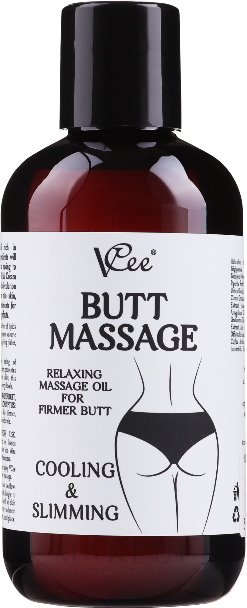 Entspannendes und festigendes Massageöl - VCee Butt Massage Relaxing Massage Oil For Firmer Butt — Bild 200 ml