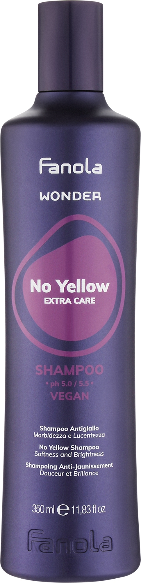 Haarshampoo gegen Gelbstich - Fanola Wonder No Yellow Extra Care Shampoo — Bild 350 ml