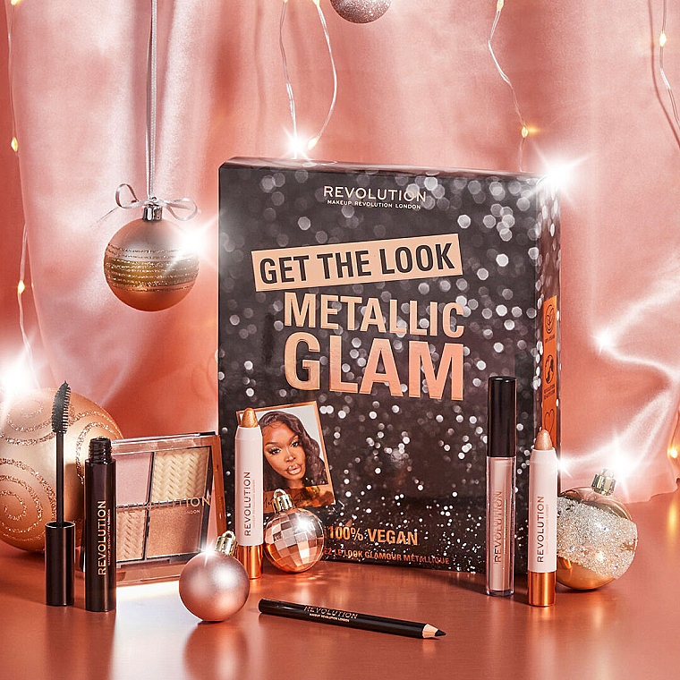 Make-up Set 6 St. - Makeup Revolution Get The Look: Metallic Glam Makeup Gift Set  — Bild N3