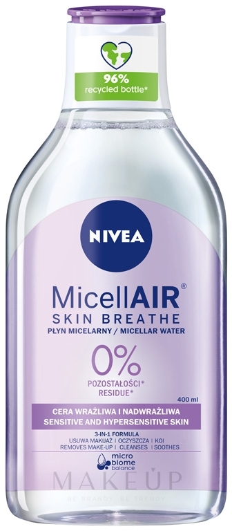 Weichmachendes Mizellenwasser 3 in 1 für trockene und empfindliche Haut - NIVEA Micellar Cleansing Water — Bild 400 ml