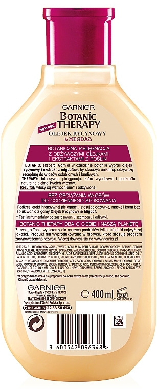 Shampoo für schwaches und brüchiges Haar - Garnier Botanic Therapy Castor Oil And Almond — Bild N7
