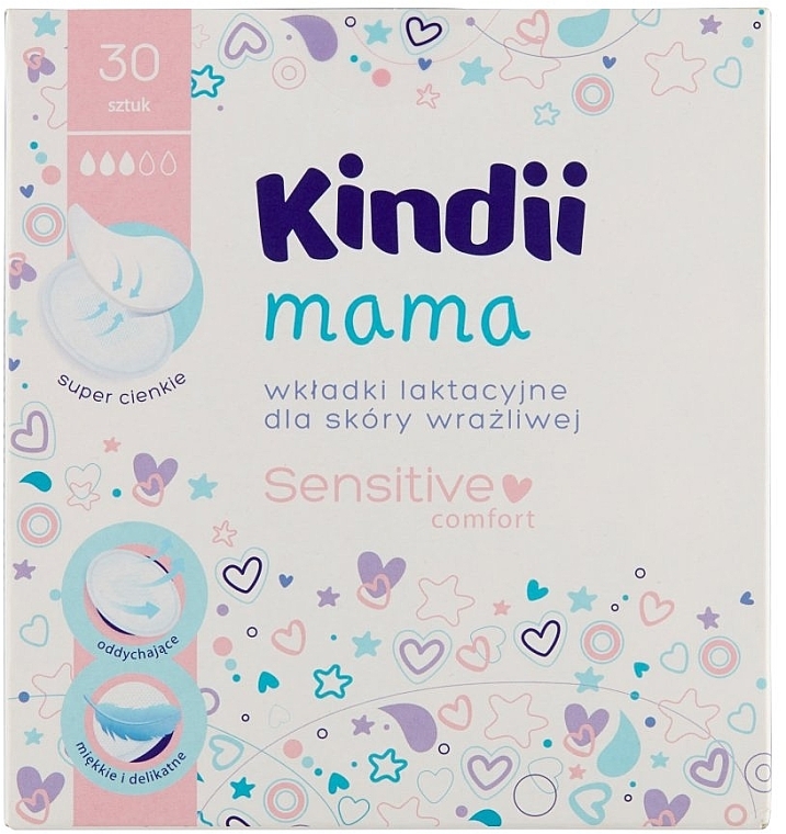 Stilleinlagen für empfindliche Brusthaut 30 St. - Kindii Mama Sensitive & Comfort Breast Pads For Sensitive Skin — Bild N1