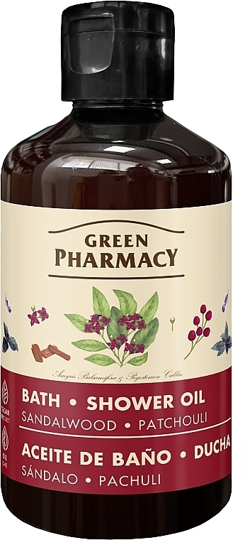 Sandel & Patchouli Bade- und Duschöl - Green Pharmacy — Bild N1