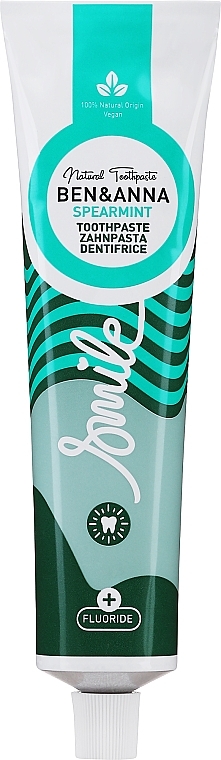 Natürliche Zahnpasta mit Mint - Ben & Anna Natural Toothpaste Spearmint with Fluoride (Tube)  — Bild N1