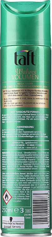 Haarlack "Volumen" Mega starker Halt - Schwarzkopf Taft Volume Hairspray  — Bild N3