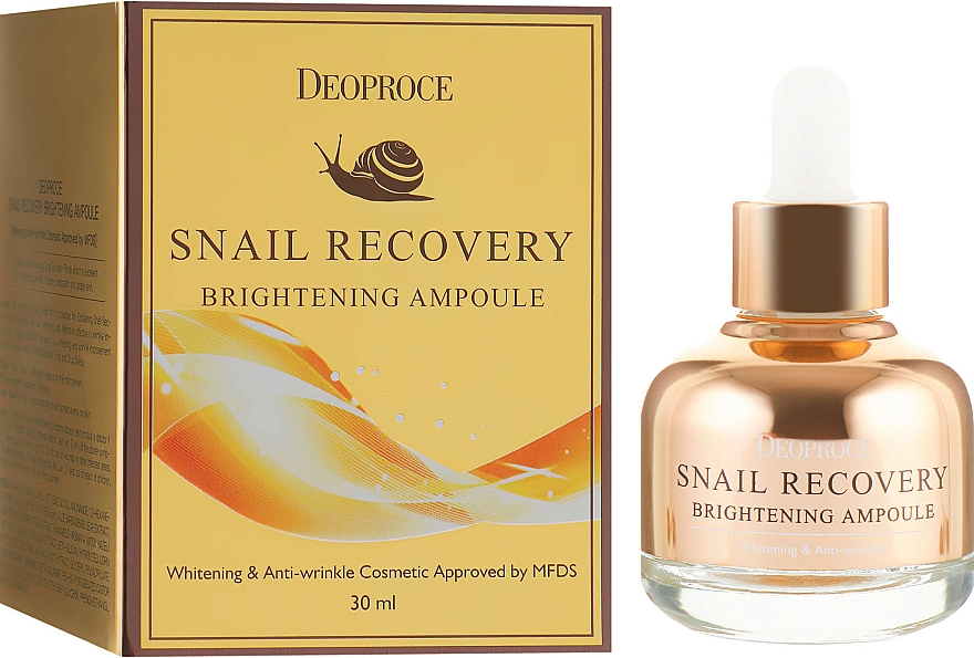 Aufhellendes Gesichtsserum gegen Falten - Deoproce Snail Recovery Brightening Ampoule — Bild N1