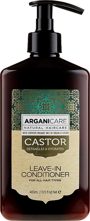 Pflegender Conditioner zum Haarwachstum mit Rizinusöl ohne Ausspülen - Arganicare Castor Oil Leave-in Conditioner