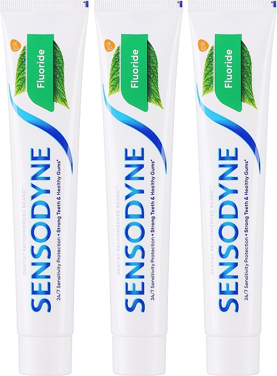 Zahnpflegeset - Sensodyne Fluoride (Zahnpasta mit Fluorid 3x75ml) — Bild N2