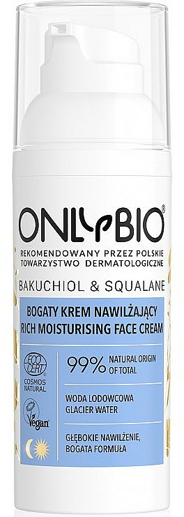 Feuchtigkeitsspendende Gesichtscreme - Only Bio Bakuchiol&Squalane Rich Moisturising Face Cream — Bild N1