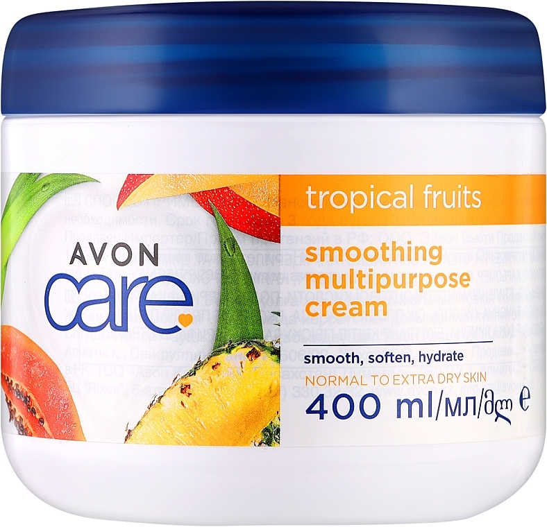 Multifunktionscreme für Gesicht, Hände und Körper mit Fruchtextrakten - Avon Care Smoothing Multipurpose Cream Tropical Fruits  — Bild N1