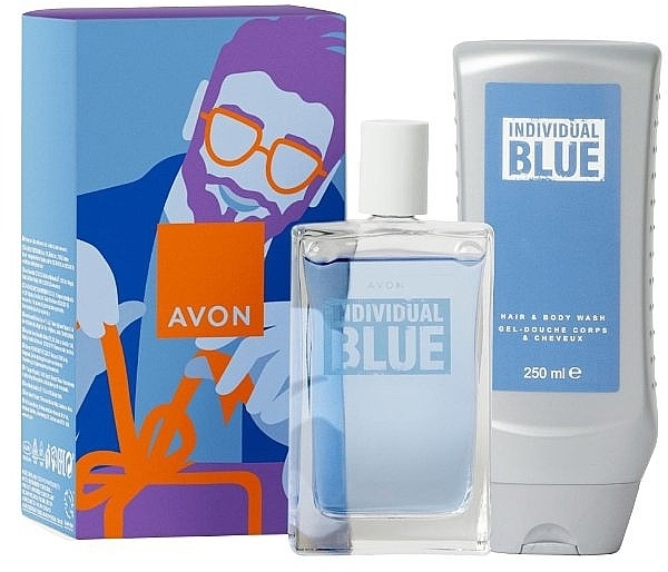 Avon Individual Blue For Him - Set (Eau de Toilette/75 ml + Duschgel/250 ml) — Bild N1