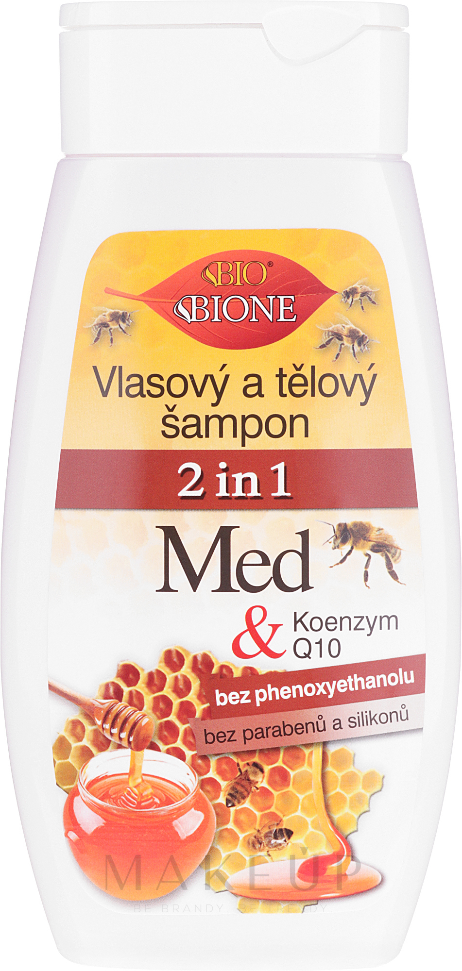 2in1 Shampoo und Conditioner mit Honig und Coenzym Q10 - Bione Cosmetics Honey + Q10 Shampoo — Bild 260 ml